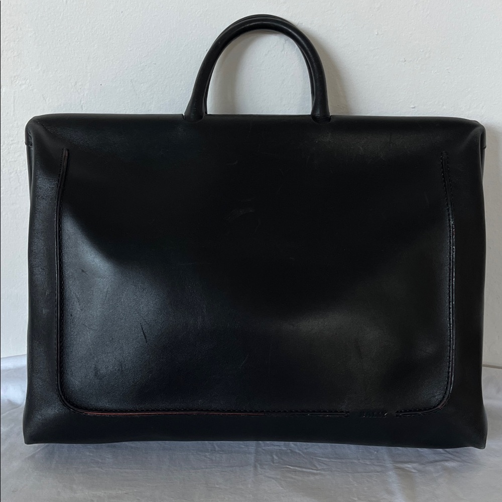 Bally Black Leather Briefcase Unisex